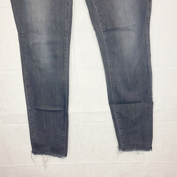 Paige Verdugo Ankle Gray Jeans Raw Cut Hem Skinny Sea Salt Women Size 27x27 - Picture 2 of 7